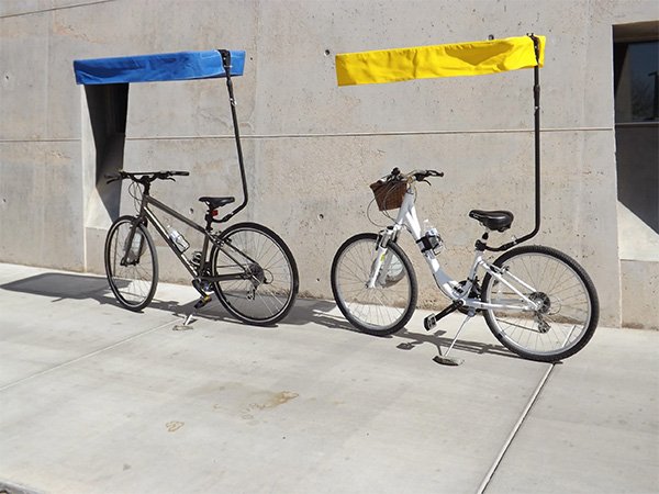 cycling with umbrella